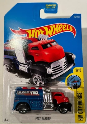 2016 🔥Hot Wheels 🛞 HW City Works 2/10, gas rápido #167/250 petrolero azul/rojo Foto 1 de 4