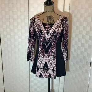 Style & Co Purple print blouse size small - Picture 1 of 8