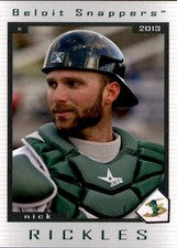 2013 Beloit Snappers Grandstand #20 Nick Rickles Fort Lauderdale Florida FL Card
