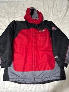 Reebok Vintage Youth Large XL NFL San Francisco 49ers Red Black Puffer Jacket - Picture 1 of 8