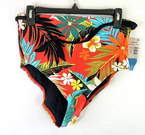 Skinny Dippers Women’s High Waist Floral Tummy Control Bikini Bottom Size Large - Picture 1 of 4