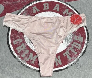 Vintage Splendies Second Skin Thong String Bikini Panties Stretch Nwt Pink - Picture 1 of 5
