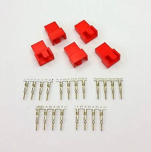 PK OF 5 - MALE 4 PIN FAN POWER CONNECTOR - RED COLOUR INC PINS - Picture 1 of 4