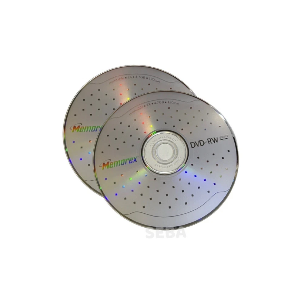 2 X Memorex Blank DVD-RW discs 2x 4.7GB 120 mins Rewritable with Sleeves - Image 1 of 1