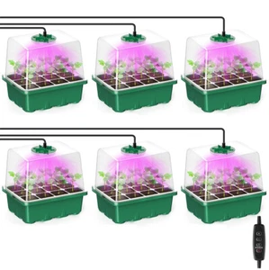 18*14*15.5 Seedling Tray with Grow Light Ventilation Nursery Mini 4/6 Pot LED - Picture 1 of 11