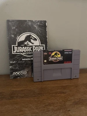Super Nintendo Jurassic Park Game Cartridge & Manual Authentic Tested Working - Image 1 of 3