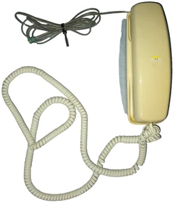 Vintage Radio Shack Wall Telephone Push-Button Hand-Held Beige - Picture 1 of 17