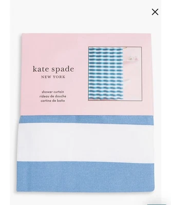 Cortina de ducha Kate Spade New York Niagara azul cabaña estampada 72"X72" Foto 1 de 4