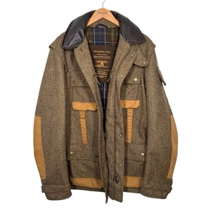 Barbour Tokito Scott Herringbone Wool Tweed Jacket Tailored XXL Bracken Military - Picture 1 of 21