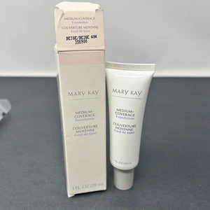 New In Box Mary Kay Medium Coverage Foundation Beige 404 Normal/Oily -Grey Cap - Picture 1 of 2