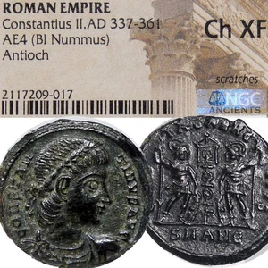 Constantius II son of Constantine the Great NGC Choice XF Coin Soldiers - Picture 1 of 9