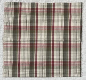 Unused Excellent Pottery Barn Kirkwood Plaid 24” Pillow Cover Red Green Euro - Picture 1 of 3