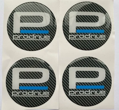 ALLOY WHEEL PFF7 GT1 PRODRIVE DOMED RESIN CENTRE CAP STICKERS X4 CARBON All Size - Image 1 of 4