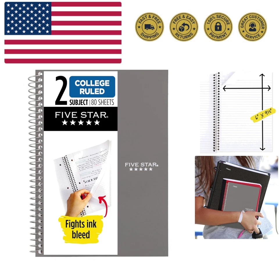 Cuaderno Espiral, 2 Temas, Papel Reglado Universitario, 6" x 9-1/2", 80 Hojas, Lucha... Foto 1 de 4