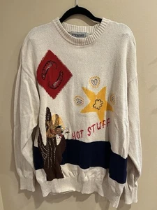 Iceberg White Frito Bandito Hot Stuff Sweater Sz M - Picture 1 of 7