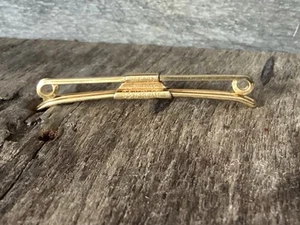 Vintage SWANK B&W PLATE Art Deco Collar Holder Clip Stay Bar Gold Tone - Picture 1 of 9