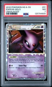 2010 Pokemon Heartgold & Soulsilver Undaunted #81 Espeon Holo PSA 7 NM - Picture 1 of 2