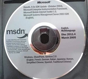Microsoft DirectX 9.0c SDK Enterprise Instrumentation Framework & More - Picture 1 of 1