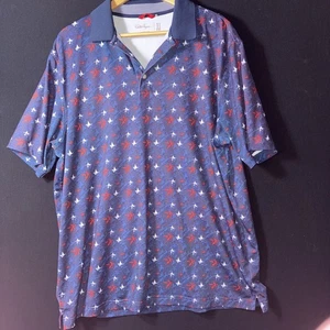 Polo de golf Walter Hagen para hombre azul bandera de Estados Unidos patriótico manga corta talla XL - Imagen 1 de 4