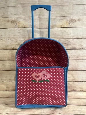 Maleta porta muñecas American Girl Bitty Baby rosa con ruedas lunares 2013 Foto 1 de 4