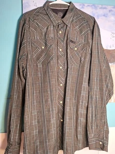 Camisa a presión Wrangler All Terrain Gear a cuadros Western XLT alta - Imagen 1 de 6