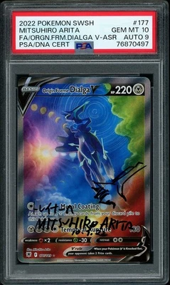 Pokemon Mitsuhiro Arita Signed Sketched Origin Forme Dialga V PSA 10 GEM MINT - Image 1 of 2