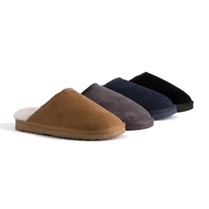 AUS WOOLI Australia Water-Resistant Unisex Sheepskin Manly Scuff Slippers - Picture 1 of 32