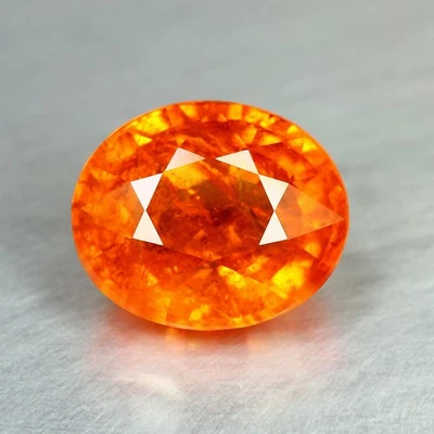 4.90 CT 10X8 MM OVAL UNHEATED NATURAL FANTA ORANGE SPESSARTITE GARNET GEMSTONE - Image 1 of 3
