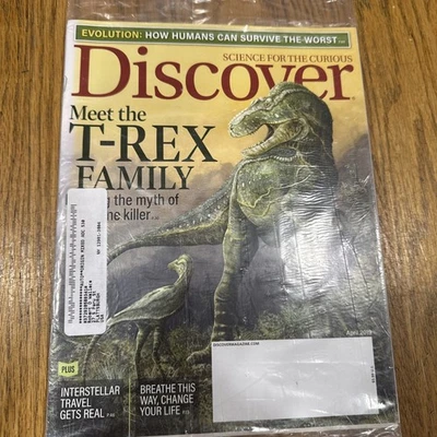 DISCOVER Magazine - April 2019 - Meet the T-Rex Family Busting the Myths, Sealed Foto 1 de 2
