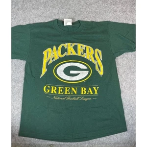 90s Green Bay Packers Shirt Mens Green NFL Football Tee AN56230 - Picture 1 of 2