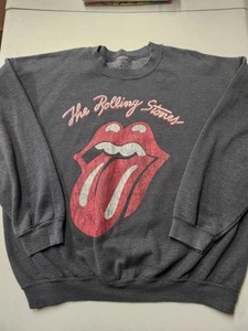 The Rolling Stones Sweater Women's Size XL Grey Classic Tounge Logo Rock & Roll - Picture 1 of 5