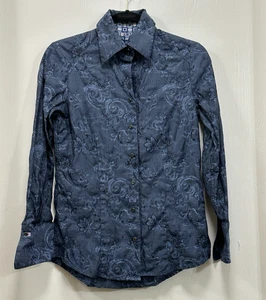 Camisa de manga larga Robert Graham con botones estampado cachemir azul para mujer talla XS - Imagen 1 de 20