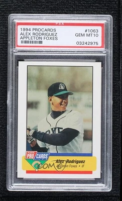 1994 Fleer ProCards Малая лига Алекс Родригес No1063 PSA 10 GEM MT дебютант RC - Изображение 1 из 2