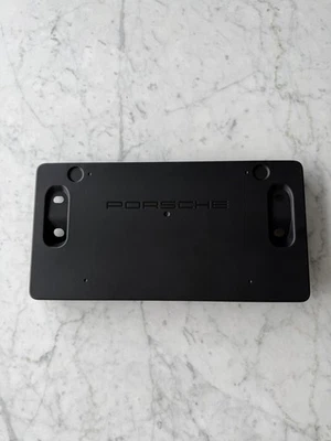 Porsche Factory License Plate Frame Mount And Bolts Black Brand New Germany Car - Image 1 of 4