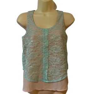 Wet Seal Size XS Lace Layered Tank Blouse NWT Romantic Cottagecore - Picture 1 of 8