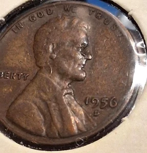1956-D LINCOLN  EYEGLASSES - LINCOLN CENT MINT ERROR RARE HARD TO FIND ERROR - Picture 1 of 2