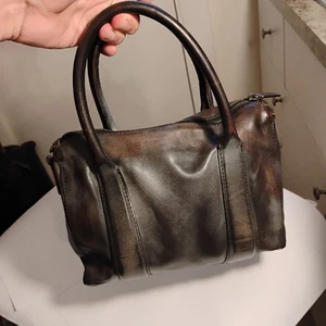 NUMERO 10 Leather Boston Distressed Bag Handmade in Italy - Picture 1 of 20