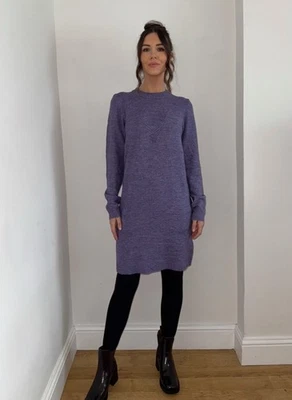 Monsoon Misty Lavender Jumper Dress UK 10-18 - Image 1 of 2