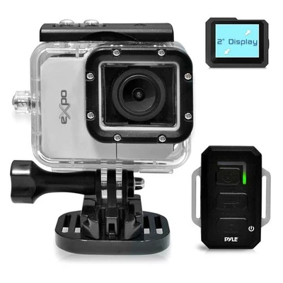 NEW Pyle Hi-Res Action Camera 20 Mega Pixel HD Video 2" LCD & Remote PSCHD90S - Image 1 of 4