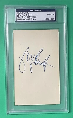 GEORGE BRETT AUTO AUTOGRAPH INDEX CARD PSA/DNA 9 MINT - Image 1 of 2