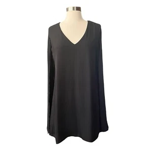 Romeo & Juliet Couture Cape Dress Women's Sz M V-Neck Chiffon Overlay Minimalist - Picture 1 of 10