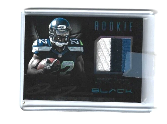 Robert Turbin 2012 Panini Black RC 3 Color Patch Auto Prime /349 Seahawks Aggies - Image 1 of 2