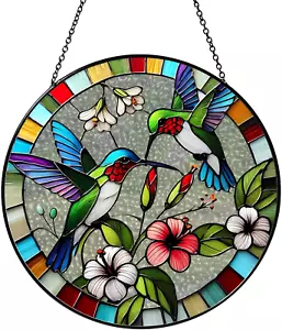 Hummingbird Sun Catcher Stained Glass Window Hanging Hummingbird Decor Bird Sunc - Picture 1 of 8