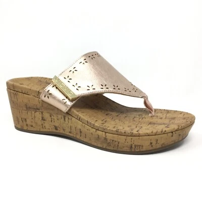 Vionic Anitra Sandals Shoes Womens Size 8 Rose Gold Leather Strappy Orthotic - Image 1 of 4