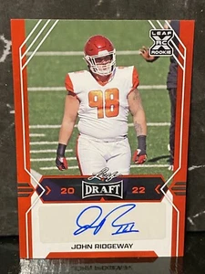 2022 Leaf Draft Auto Red John Ridgeway #BA-JR3 Rookie Auto RC Commander Arkansas - Picture 1 of 2