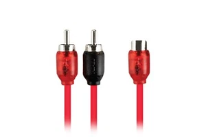 T-Spec Y Adapter 2 Male 1 Female Woven RCA Interconnect Cable Audio Wire - Picture 1 of 1