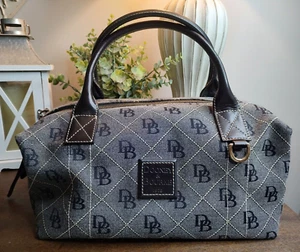 Dooney & Bourke Limited Edition Canvas Signature Black & Gray Small Duffle Purse - Picture 1 of 14