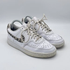 Nike Court Vision Low Sz 8 DD9665-100 White Animal Print Athletic Shoes - Picture 1 of 22