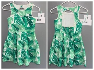 janie and jack dress size 8 EUC Green Palm Leaves Dress - Picture 1 of 1