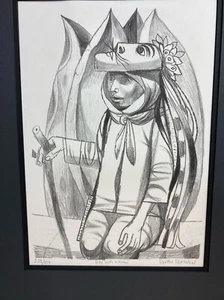 Boy With Mask by Anton Refregier, framed art work. - Picture 1 of 3